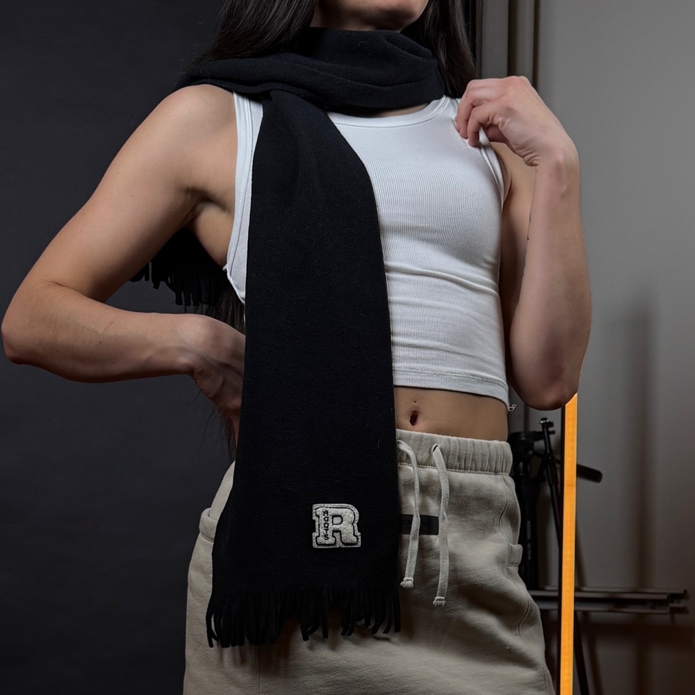 Retro Roots Black Scarf with Logo